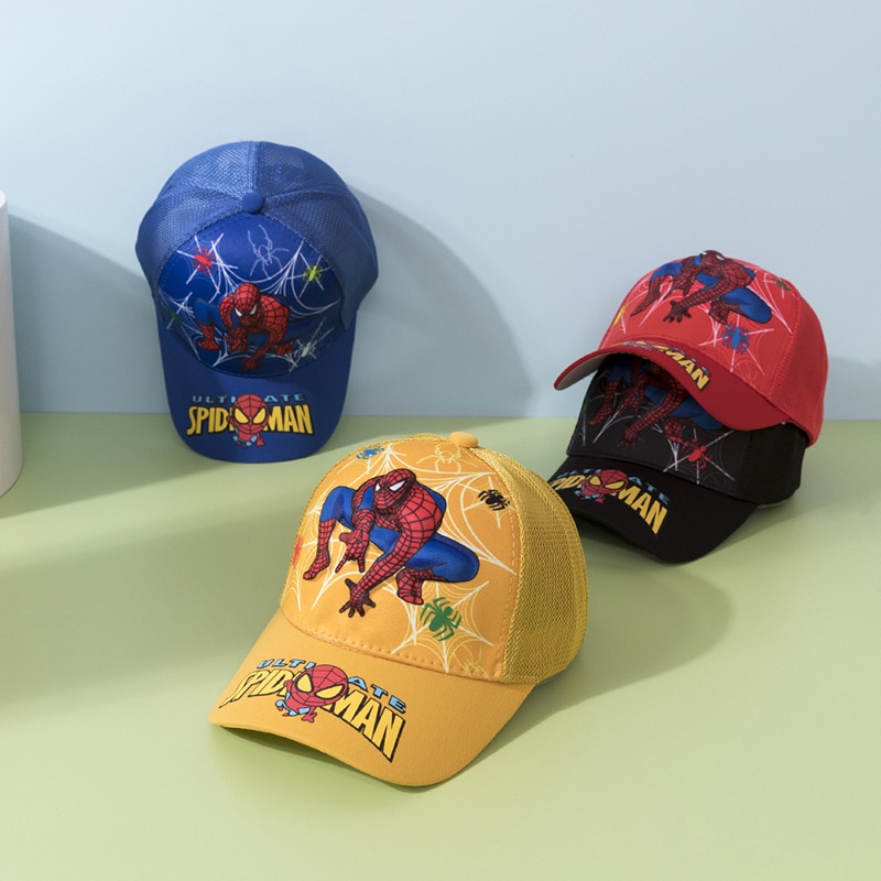 (MUTE36) Mũ nón lưỡi trai trẻ em hình 3D Spiderman cho bé trai 4-8 tuổi
