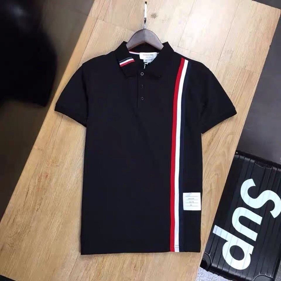 Áo phông có cổ 3 sọc chất liệu cotton nam nữ mặc đẹp CT-T43TL