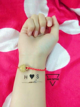 Xăm dán tatoo nhịp tim - hoa - bướm