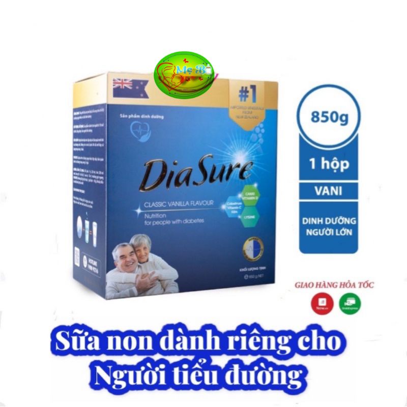 Hộp giấy 850gr sữa Diasure sữa non cho người tiểu đường