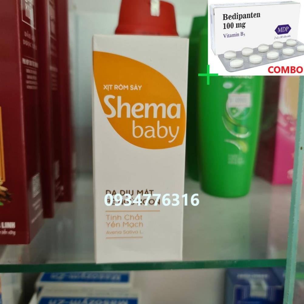 Combo Bedipanten 100mg +  Xịt rôm sảy cho bé Shema baby