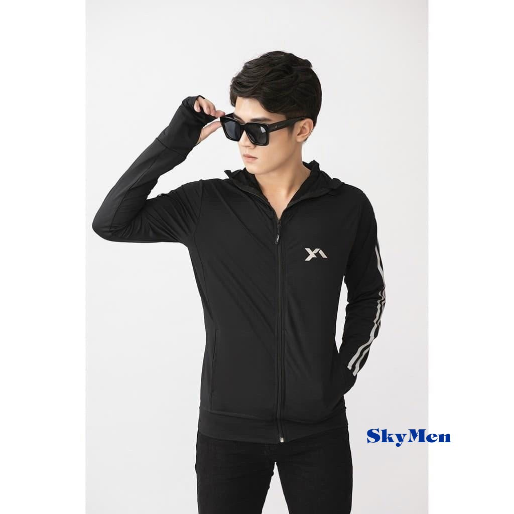 Áo khoác chống nắng đa năng nam nữ cặp đôi xỏ ngón, túi ngoài khóa kéo, tay chống nắng