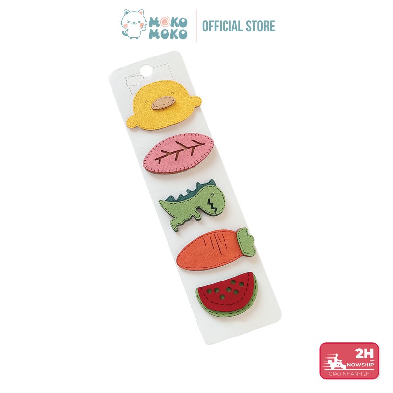Set 5 Kẹp Tóc Cho Bé Gái Hình Trái Cây, Rau Củ, Thú Cưng Dễ Thương - Phong Cách Hàn Quốc - Giao mẫu ngẫu nhiên