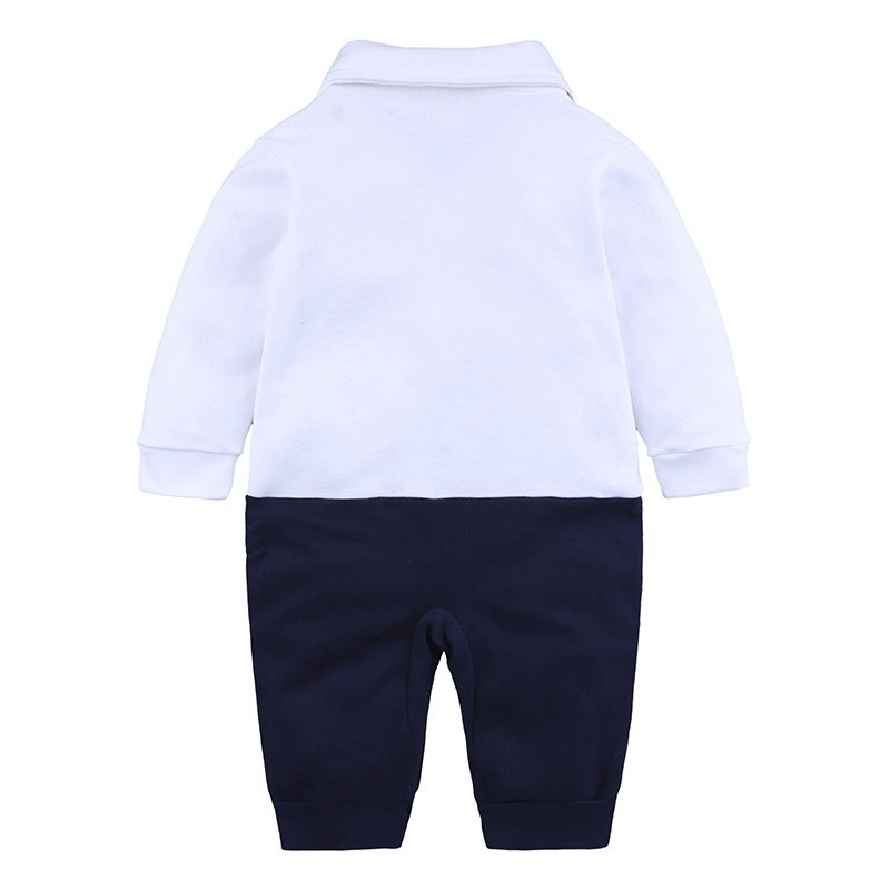 Áo cotton liền quần dài tay họa tiết xinh xắn cho bé
