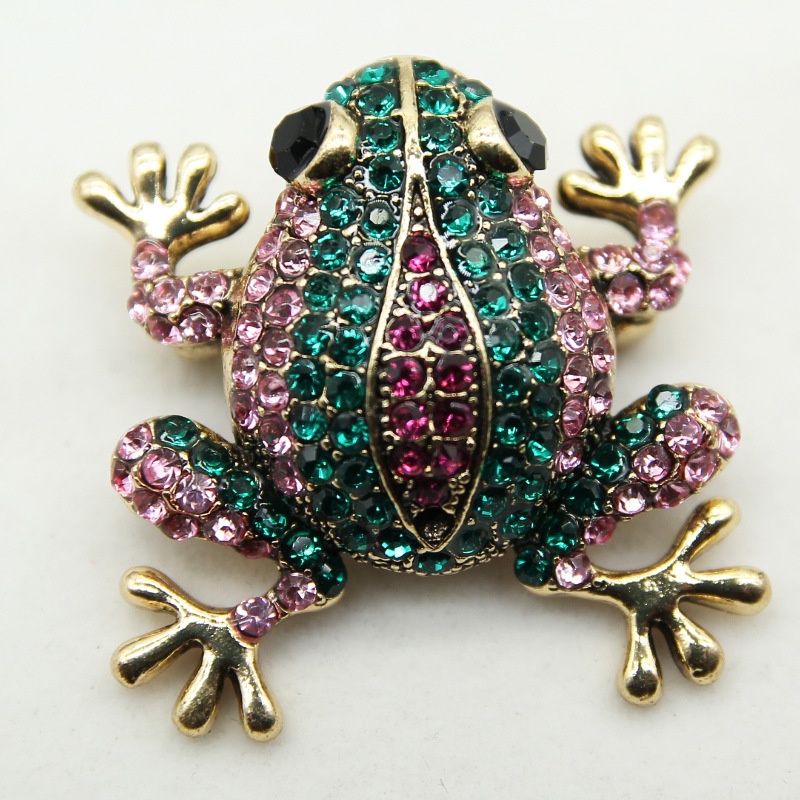 Trâm Cài Áo Hình Ếch Hoạt Hình Đính Đá Sáng Tạo Cho Nữ