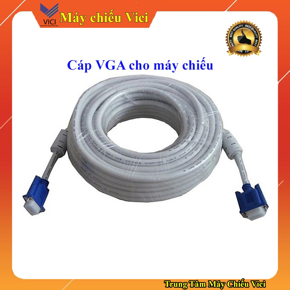 Dây cáp VGA 5M dùng cho máy chiếu màu trắng. Tín hiệu truyền đi tốt, bền bỉ