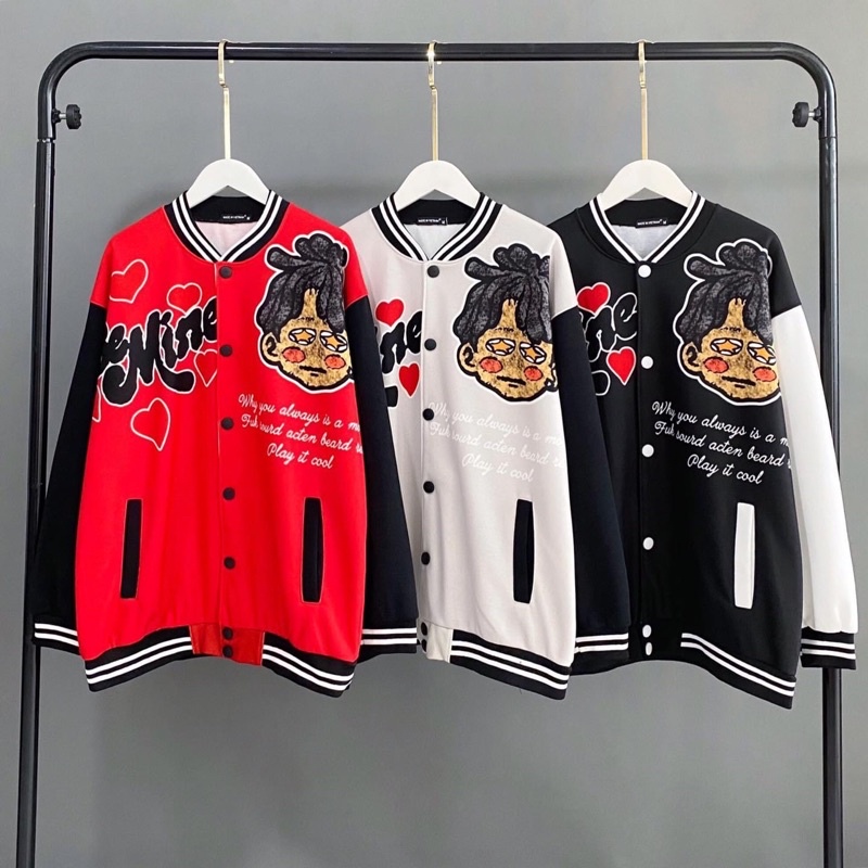 Áo Jacket Bomber Nỉ Bông MOOD Ảnh Thật