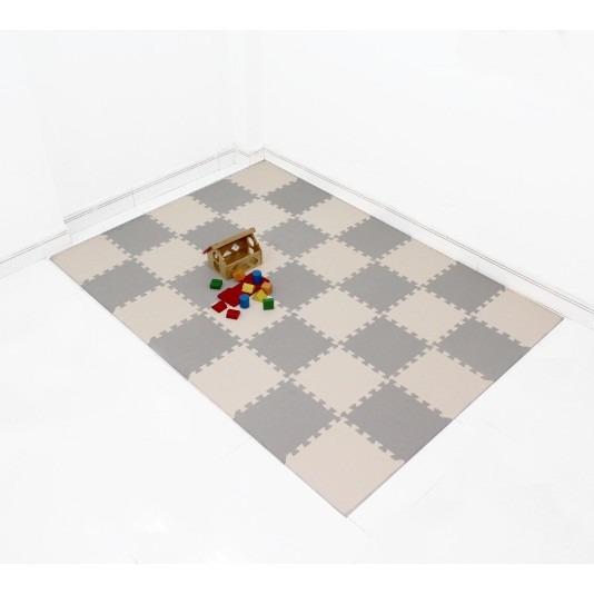 Set 9 Tấm Thảm Xốp Ghép Lót Sàn E Suteki KT 30×30x1.2cm - Hàng Xuất Nhật