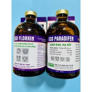 Eco Floxin+Paradifen(100ml) Ho, thở, suyễn, viêm phổi, tiêu chảy, sốt bỏ ăn
