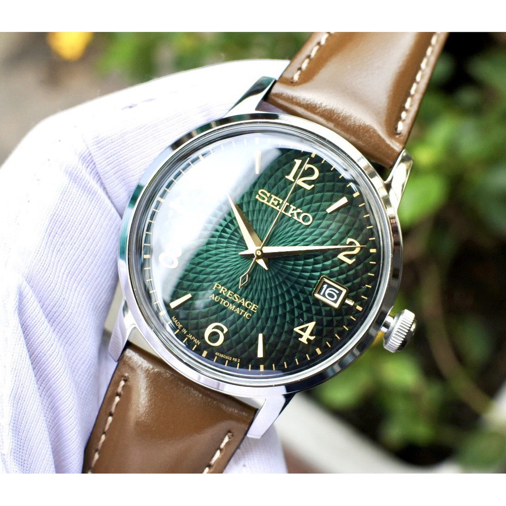 Đồng hồ Nam thương hiệu SEIKO mã sản phẩm [SRPE45J1]SEIKO PRESAGE  Cocktail Bar Mojito Guilloche Style Pattern Dial