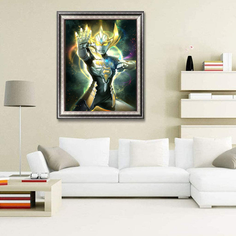 ULTRAMAN Tranh Đính Đá 5d Tự Làm Hình Siêu Nhân Kích Thước 30x40cm