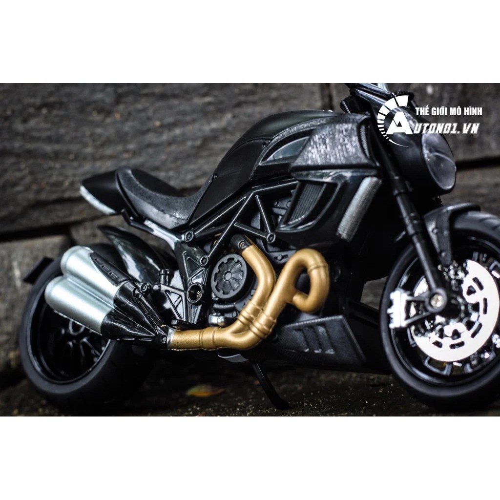 MÔ HÌNH XE DIAVEL MATT BLACK 1:12 CÓ ĐÈN NHẠC DIECAST METAL 5422