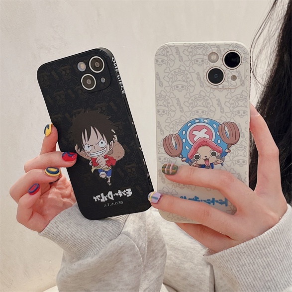 Xiaomi Mi 11 Lite Redmi 9T 9C 9A Note 10 10S 9 9S 8 7 Pro Cute Shading One Piece Luffy Shockproof Fine Hole Phone Case  DY 25