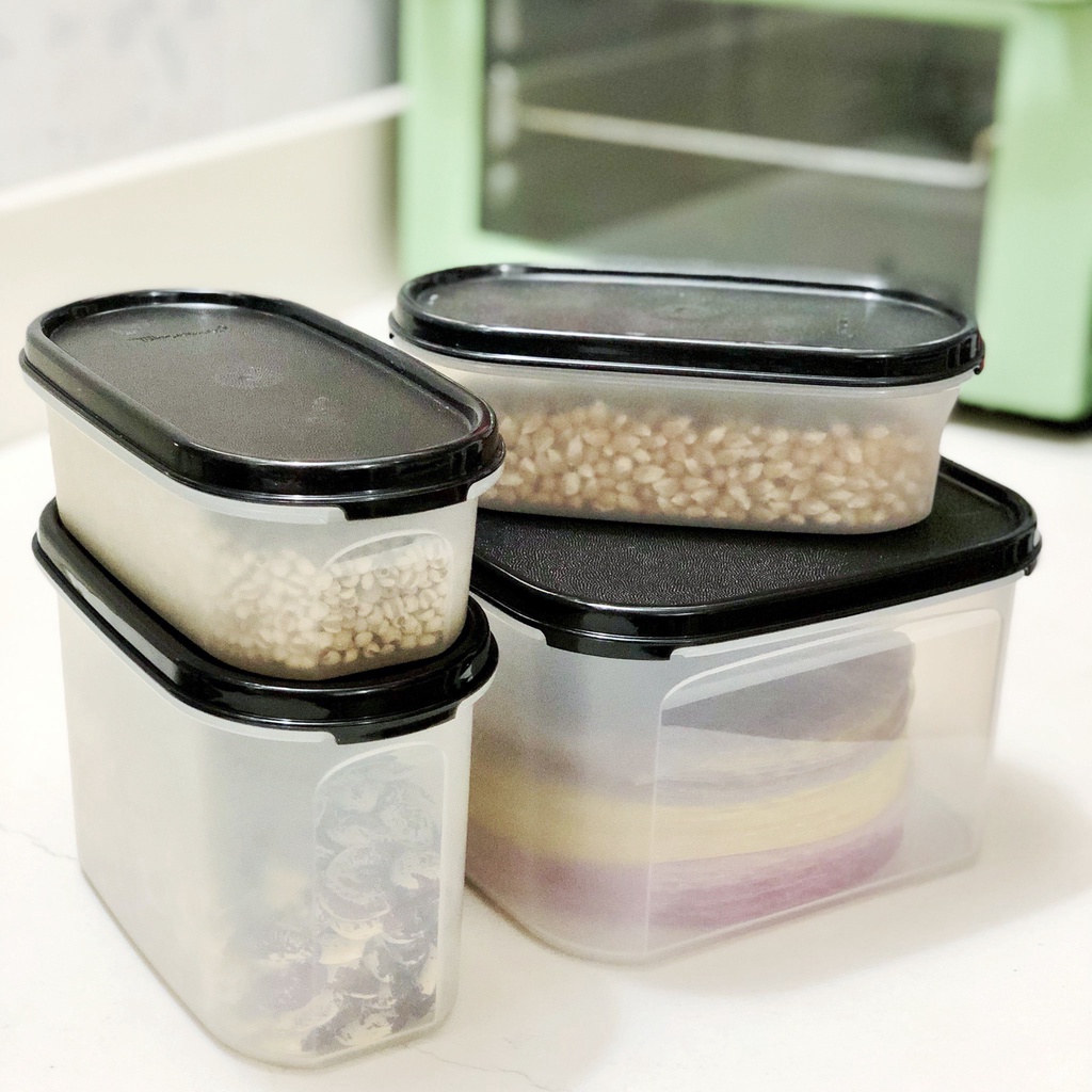 Bộ hộp trữ khô, kệ bếp Tupperware Modular Mates Starter Set 4 - Bảo hành trọn đời - Nhựa nguyên sinh PP số 5 an toàn