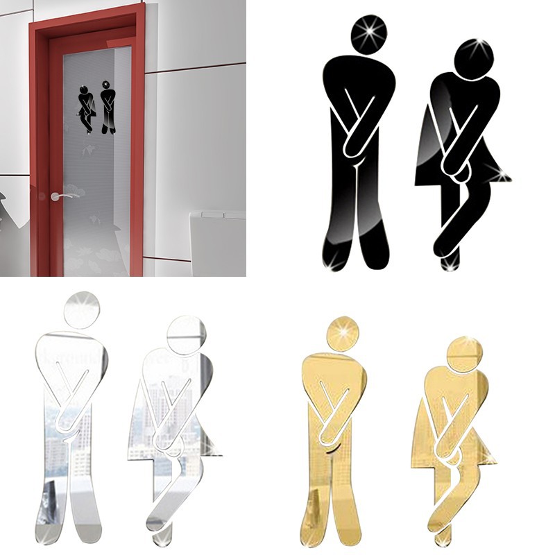 Bộ miếng dán cửa nhà tắm mô hình nam và nữ giới