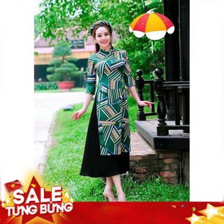 Áo dài cách tân in họa tiết trừu tượng cao cấp - không kèm váy