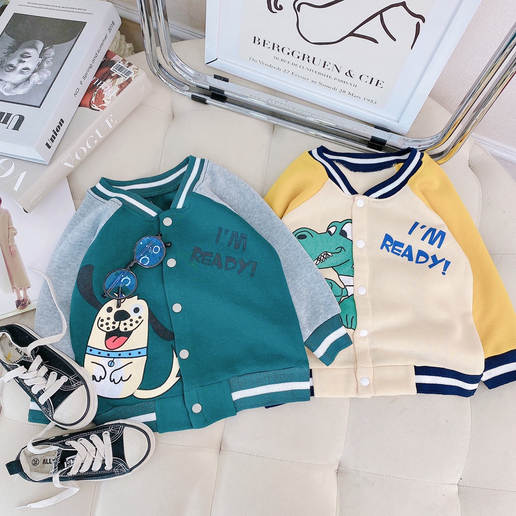 Áo bomber bé trai gái cực chất thu đông họa tiết siêu cute 10-23kg
