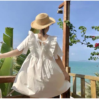 Đầm baby doll bèo nơ lưng