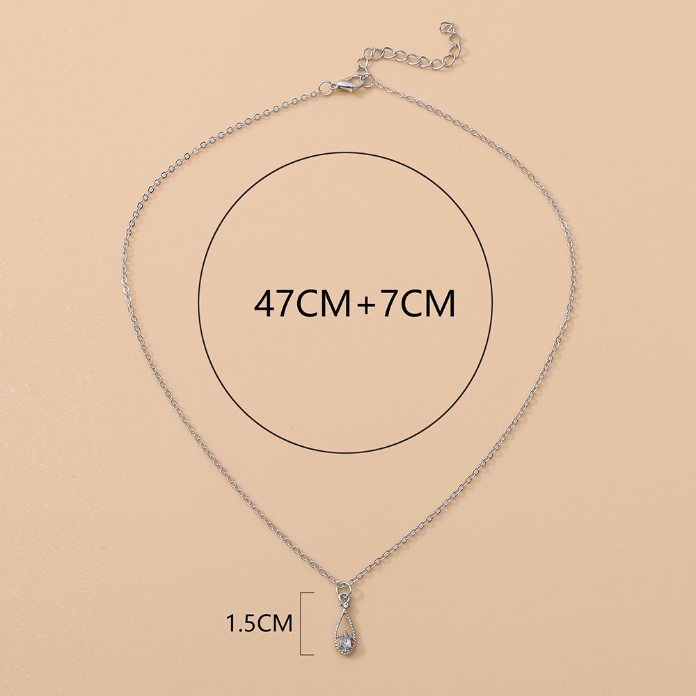 Vòng cổ Mạ Bạc Mặt Hình Giọt Nước Phong Cách Vintage