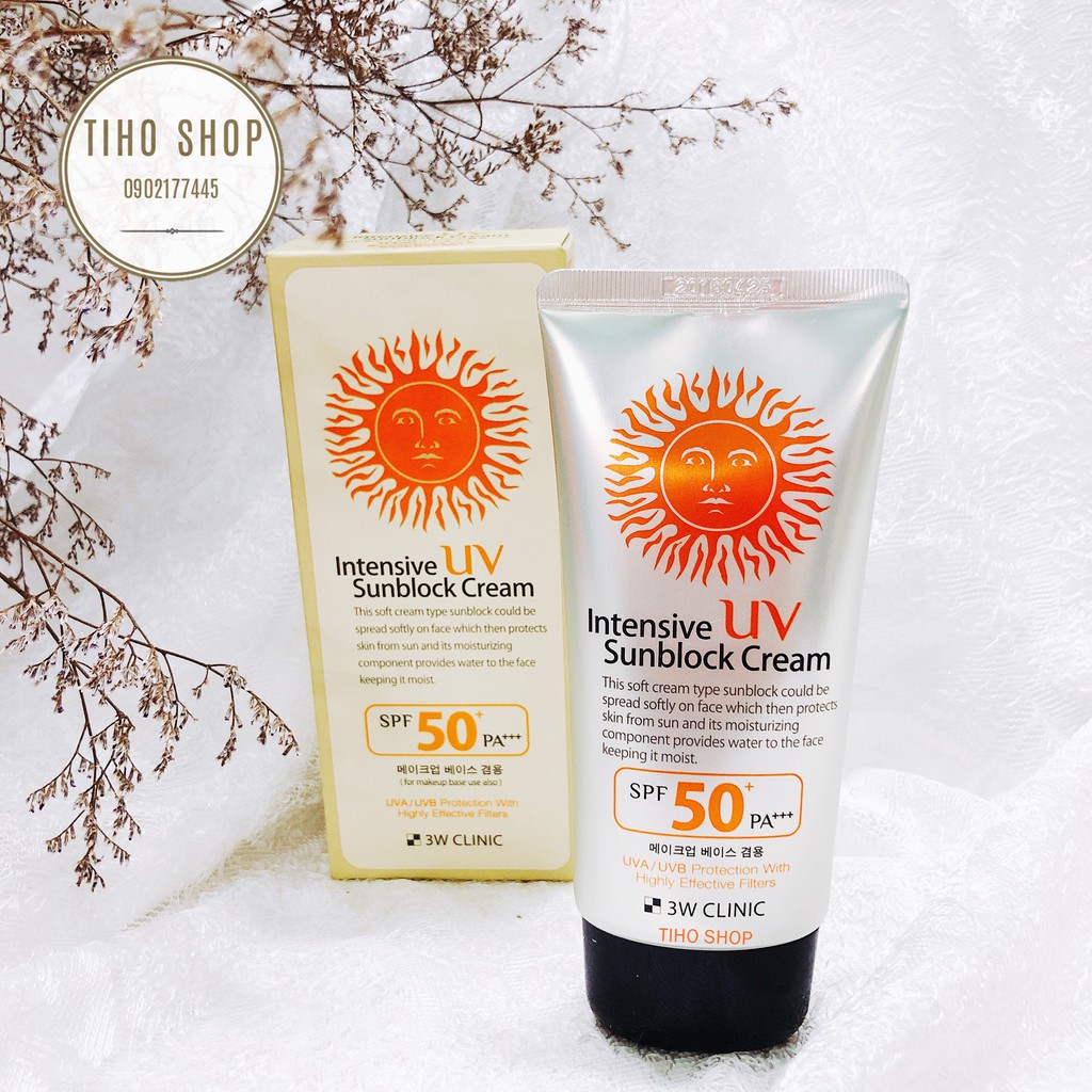 [ Freeship 50k ] Kem Chống Nắng 3W Clinic Intensive UV Sunblock Cream SPF50