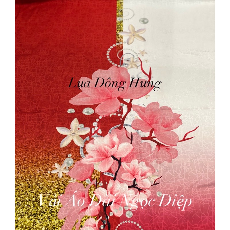 Vải Áo Dài Tằm Ý/ Đông Hưng Hoa Phối Giả Kim Tuyến