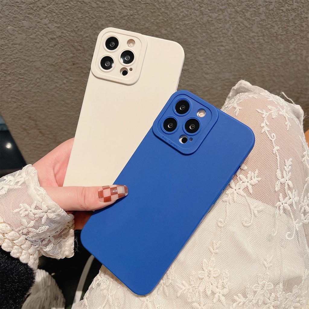 Ốp Điện Thoại Silicon Mềm Chống Sốc Màu Trơn Họa Tiết Hoạt Hình Cho iPhone 13 12 11 Pro Max 6 7 8Plus X XS XR