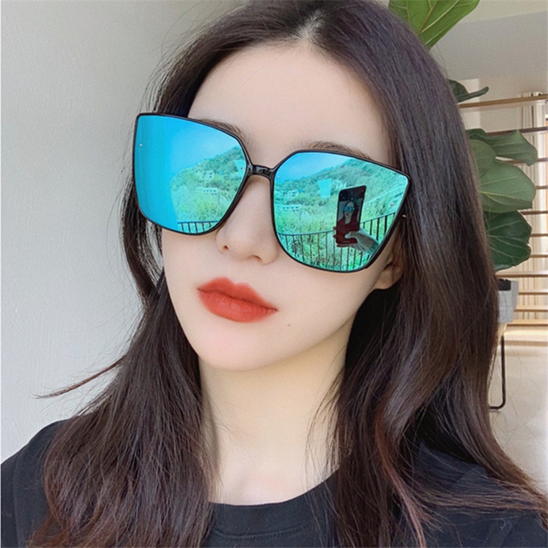 Thời trang Nữ Kính râm Khung lớn Kính râm màu đen Retro Kính lái xe đạp UV400