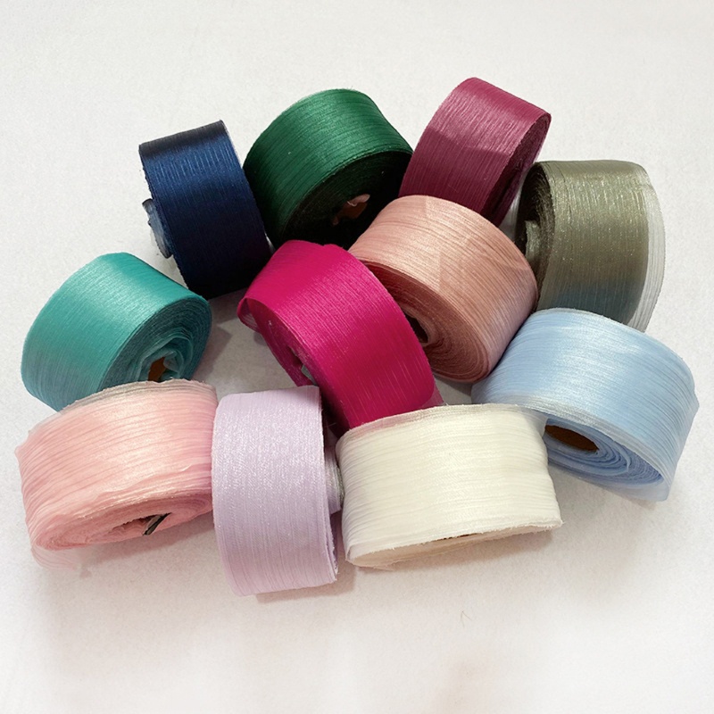 Cuộn Dây Ruy Băng Bằng Vải Organza Nhiều Màu Sắc Dùng Trang Trí Bó Hoa