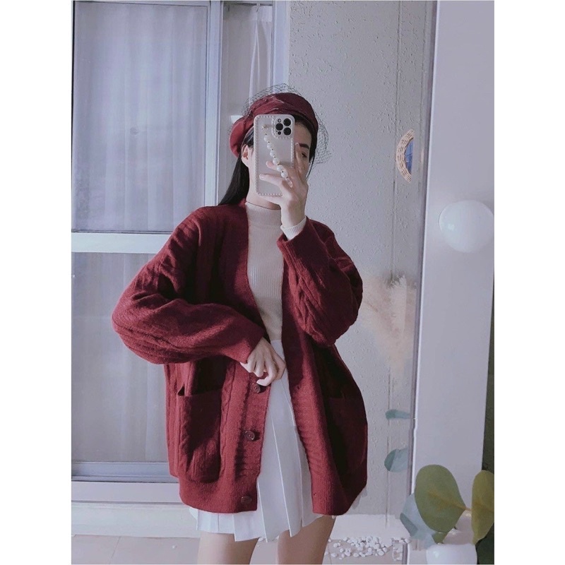Áo khoác len cadigan dày dặn dáng dài hàng đẹp AK2246 - NhiNhi Shop