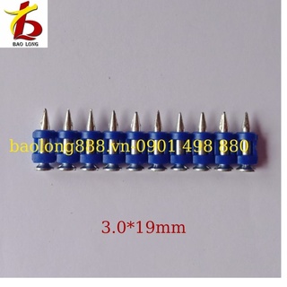 Đinh bắn bê tông  Size 3x19; (1000 đinh/hộp + 1 bình Gas)**Liên hệ để được giá tốt**