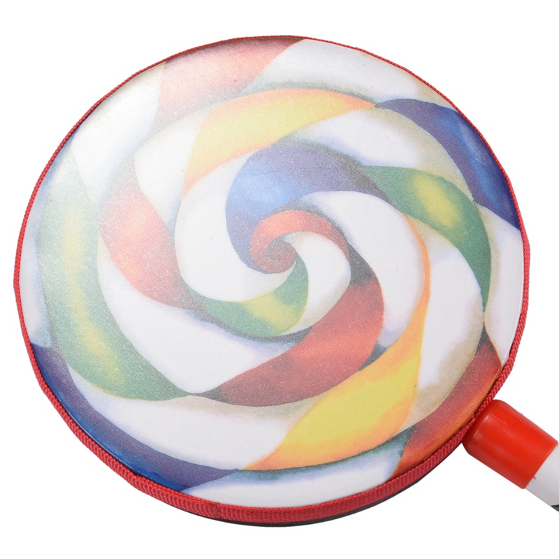 Trống lục lạc hình Lollipop 6 inch + dùi trống cho bé
