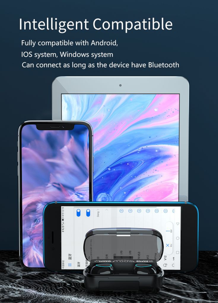 Bluetooth 5.0 Amoi F9 Pro Wireless Headset Touch Button Rechargeable Backup Battery  Tai Nghe Nhét Tai A10 Tws Kết Nối Bluetooth Cvc8.0 Giảm Tiếng Ồn BEST