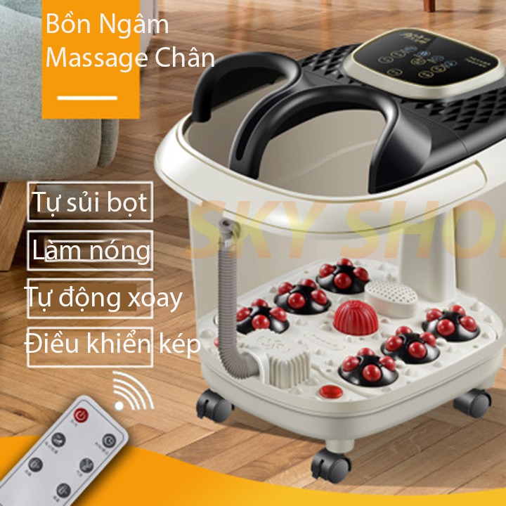 Bồn Massage chân Tự Động Làm Nóng Nước Có Remote, Bồn Ngâm Chân, Giúp Lưu Thông Khí Huyết, Obis BK, 12L BH 12 tháng