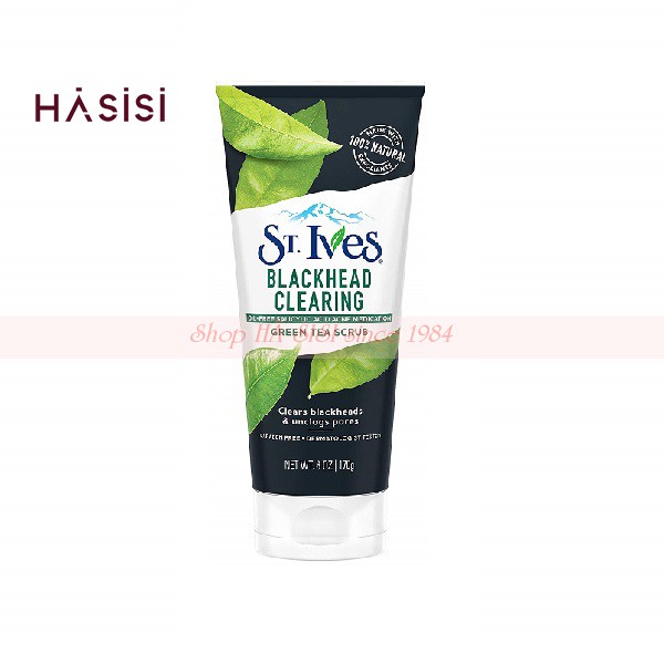 Sữa Rửa Mặt Tẩy Tế Bào Chết Chiết Xuất Trà Xanh ST.IVES BLACKHEAD CLEARING GREEN TEA SCRUB 170g