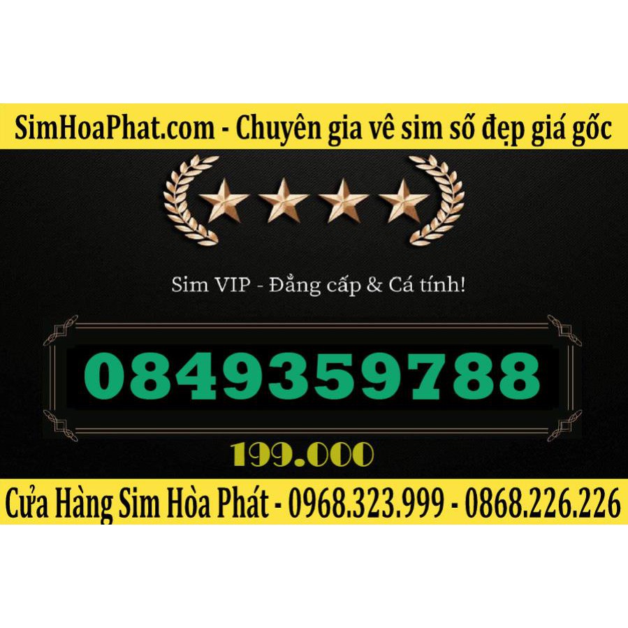 Bán Sim Số Đẹp Vinaphone 0849359788 Giá 199.000