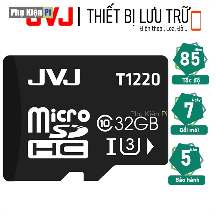 Thẻ nhớ JVJ 64GB/32GB/16GB/8GB/4GB chuyên dụng  tốc độ cao microSDHC - Bảo hành 5 năm 1 đổi 1