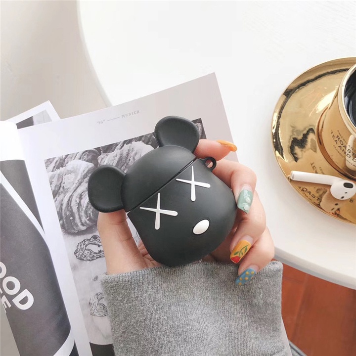 Case Airpods Gấu Kaws Phong Cách, Ốp Airpods Cute Hạt Me - Mã TZAP398