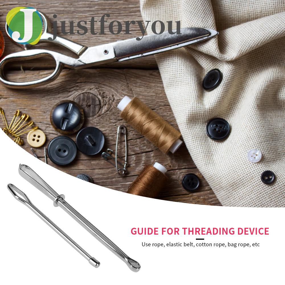 Justforyou2 2pcs Stainless Steel Bodkin Wear Elastic Rope Threaders Guide Wearing Tools