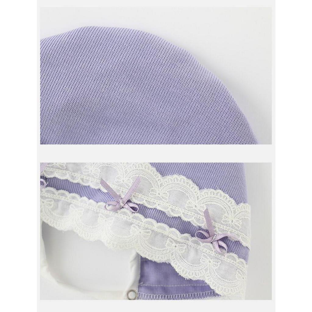 Áo liền quần tay dài màu tím thời trang đáng yêu cho bé gái