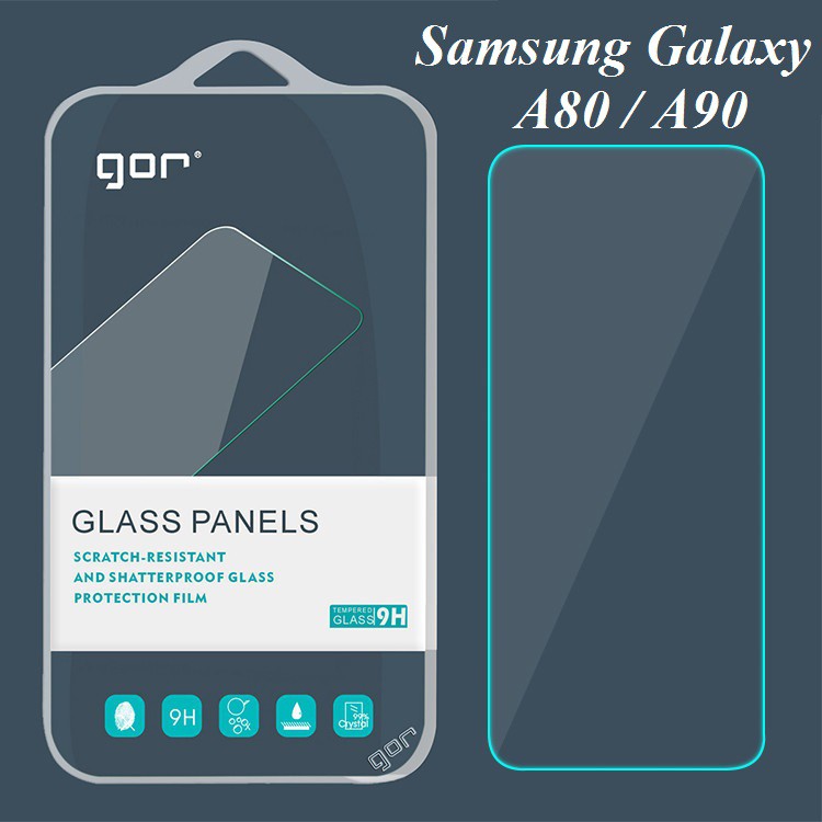 Kính Cường lực Samsung Galaxy A80 / A90 - Hiệu Gor chất liệu cao cấp độ trong suốt cao, độ cứng 9H