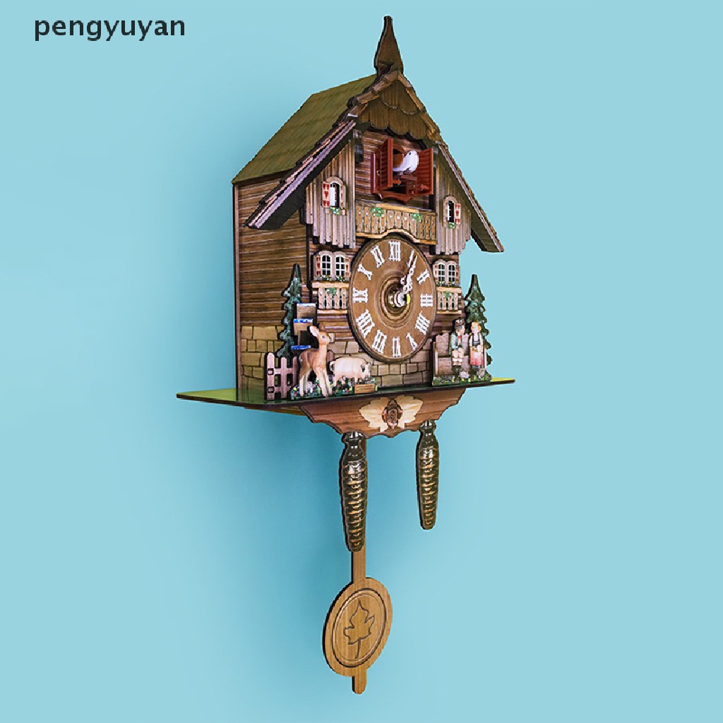 [pengyuyan] Đồng Hồ Treo Tường Thủ Công Hình Ngôi Nhà Cây Cổ Điển [Mới]