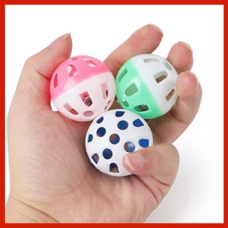 QUẢ BÓNG NHỰA CÓ CHUÔNG CHO CHÓ MÈO - ĐỒ CHƠI THÚ CƯNG