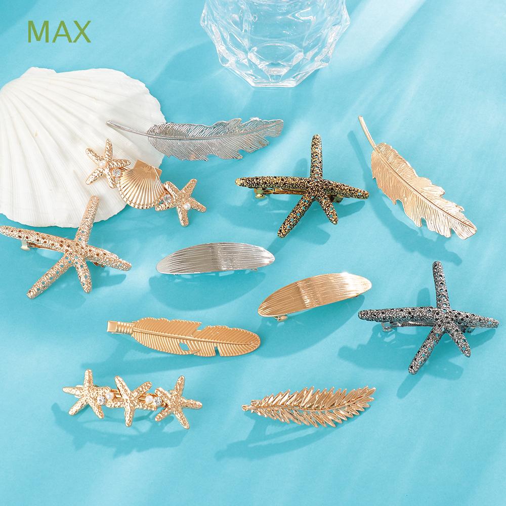 Kẹp tóc hợp kim hình chiếc lá xinh xắn thời trang cho nữ