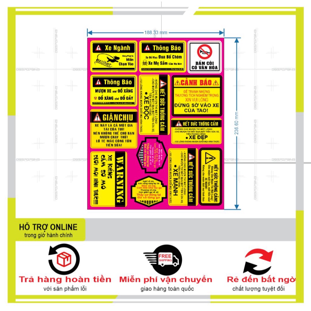 LOGO STICKER CẢNH BÁO M46 - DUNG DECAL