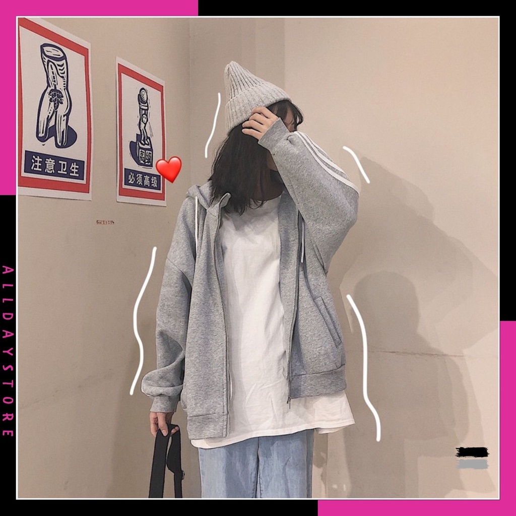 Áo khoác lót nỉ kẻ sọc Hàn Quốc,áo nỉ hoodie