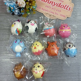 Squishy Hình Thú Tròn Cute Kèm Móc Khoá