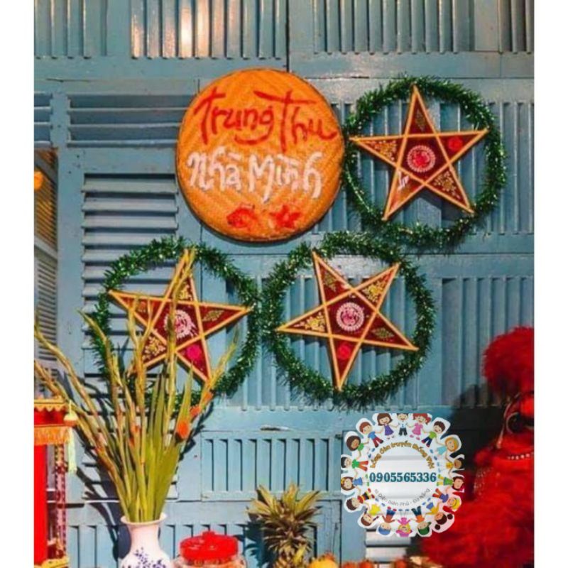 Combo 10 Lồng đèn Ông Sao giá sỉ toàn quốc size 50cm - Lồng đèn truyền thống hình ngôi sao - Lồng đèn giấy kiếng