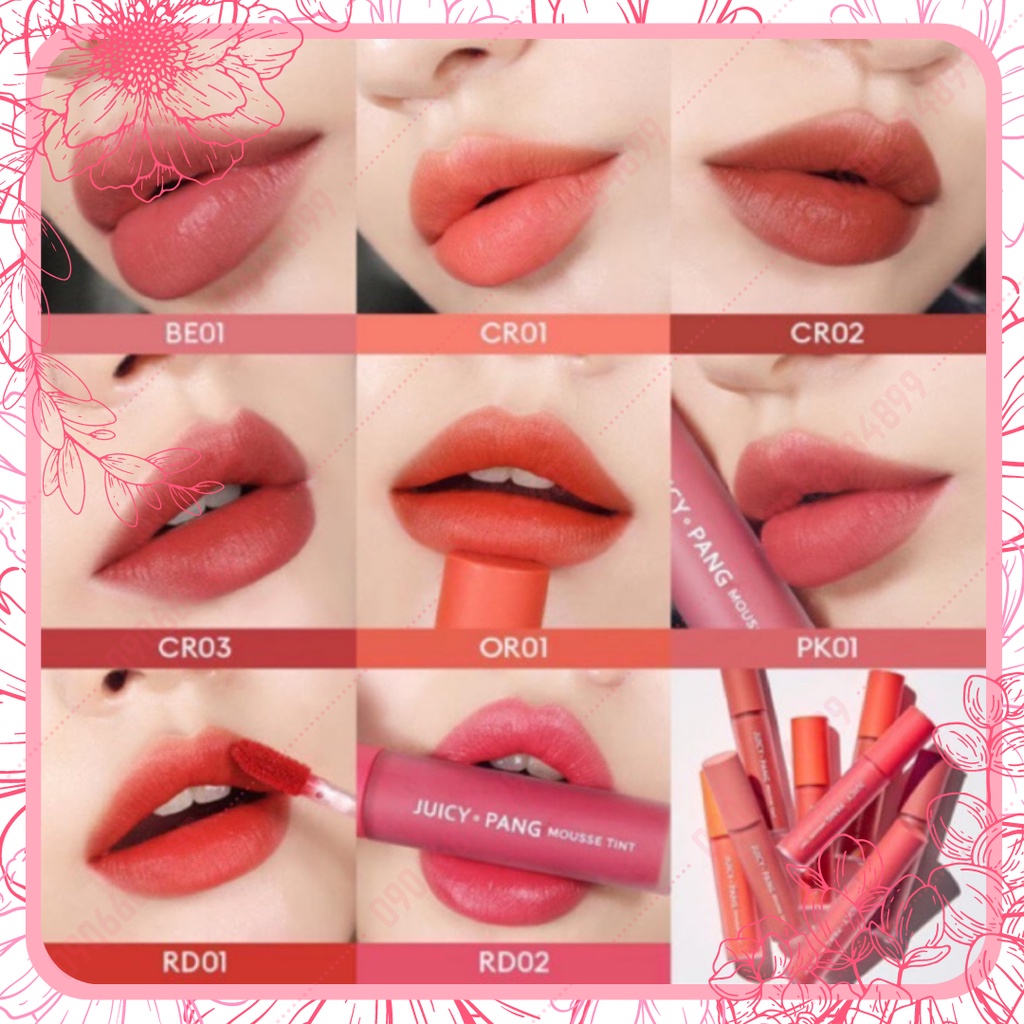 Son kem siêu mịn 💎 A'PIEU JUICY PANG MOUSSE TINT - LÔ SX 07/2020 💎 5.5g - PK02