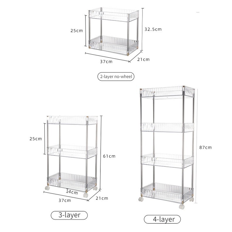 Giá Đựng Đồ Trang Điểm Trong Suốt Có Bánh Xe Đẩy Sắp Xếp Gọn Gàng Cho Nhà Bếp Nhà Tắm