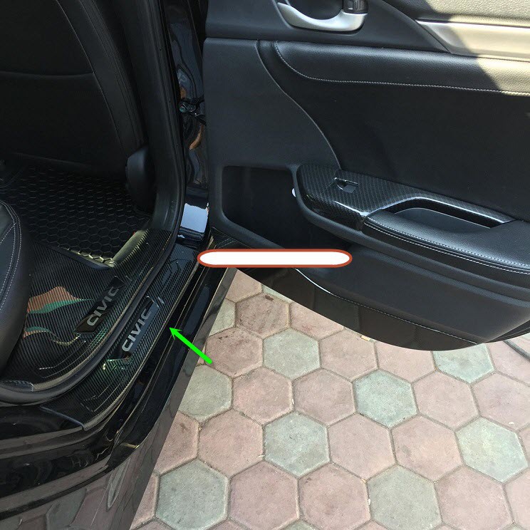 Ốp bậc cửa, bậc cốp Honda Civic 2017-2021 mẫu CARBON